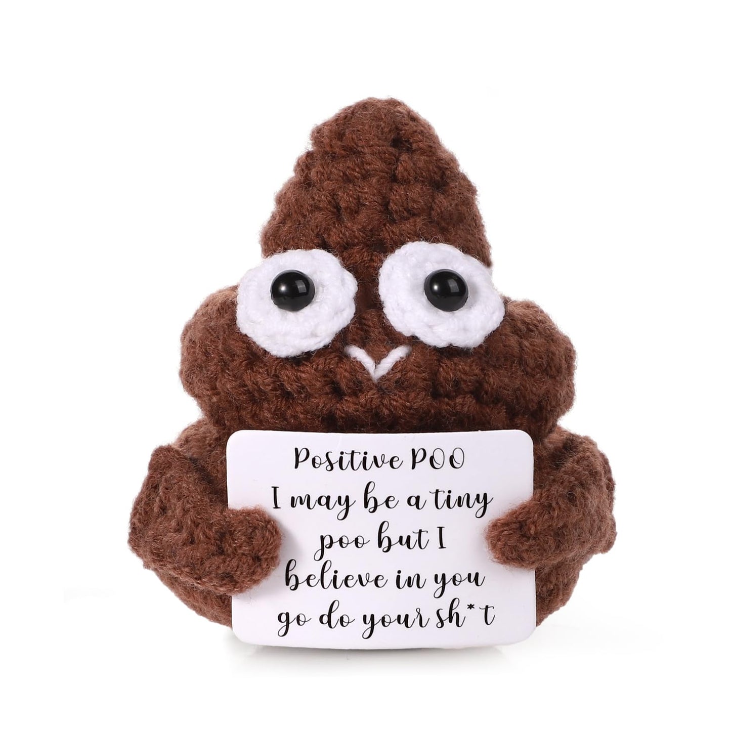 Mini Funny Positive Crochet Poo, 3In Interesting Handmade Knitted Wool Incentive Poo Doll Creative Cute Inspirational Poo Toy Fo
