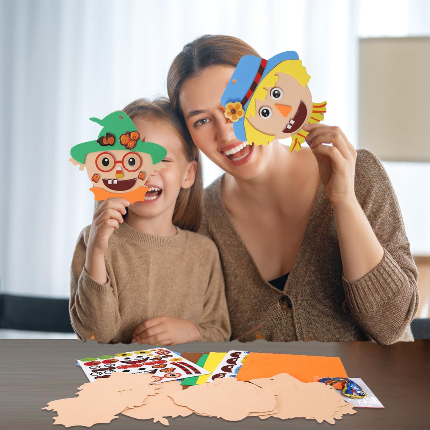 Fennoral 12 Pack Fall Craft For Kids Make You Own Scarecrow Foam Stickers Diy Arts And Crafts For Boys Girls Fall Art Activities