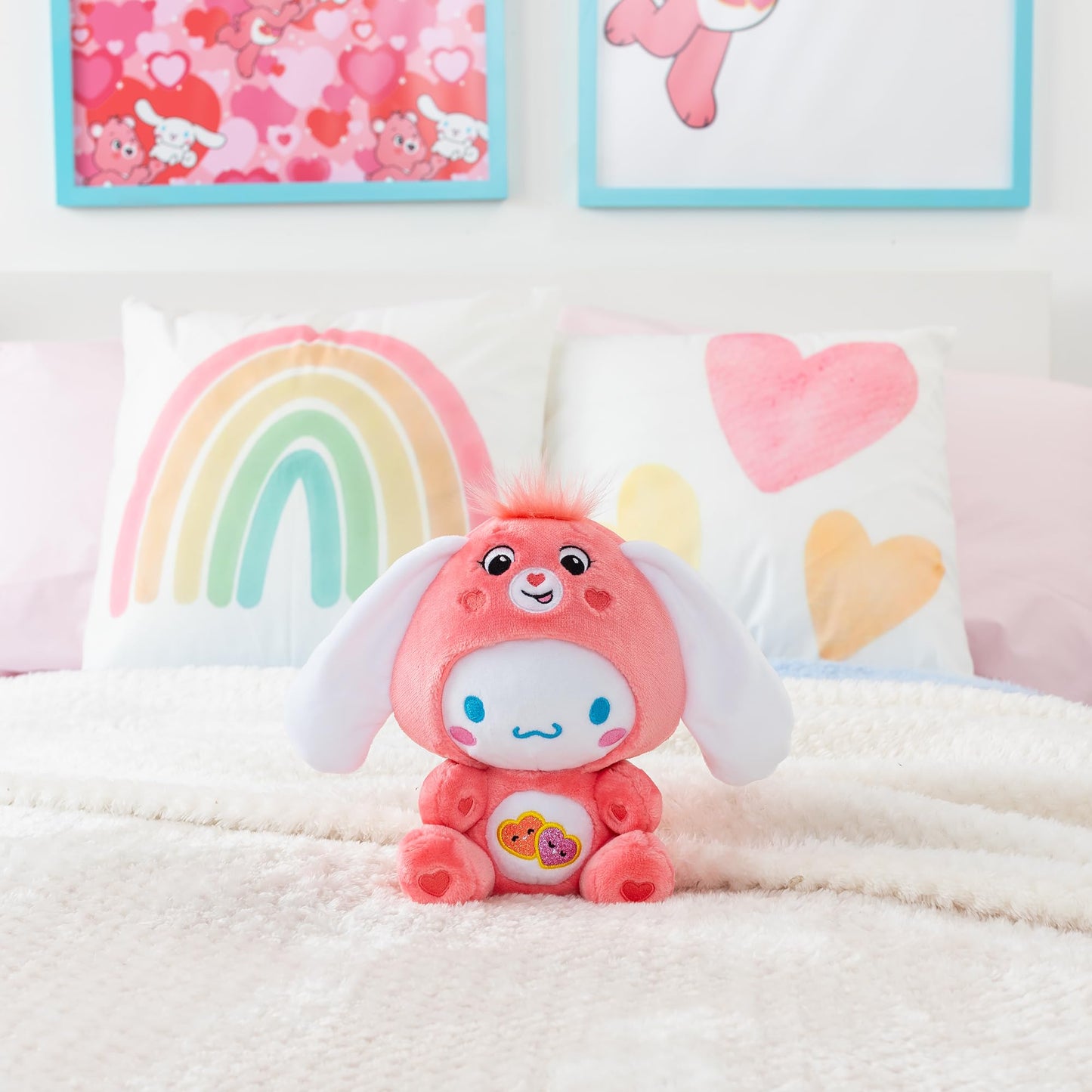 Cinnamoroll Dressed As Love-A-Lot Bear 8' Fun-Size Plush, Pink - Soft, Huggable Bestie! – Good For Girls And Boys, Employees, Collectors, Ages 4+