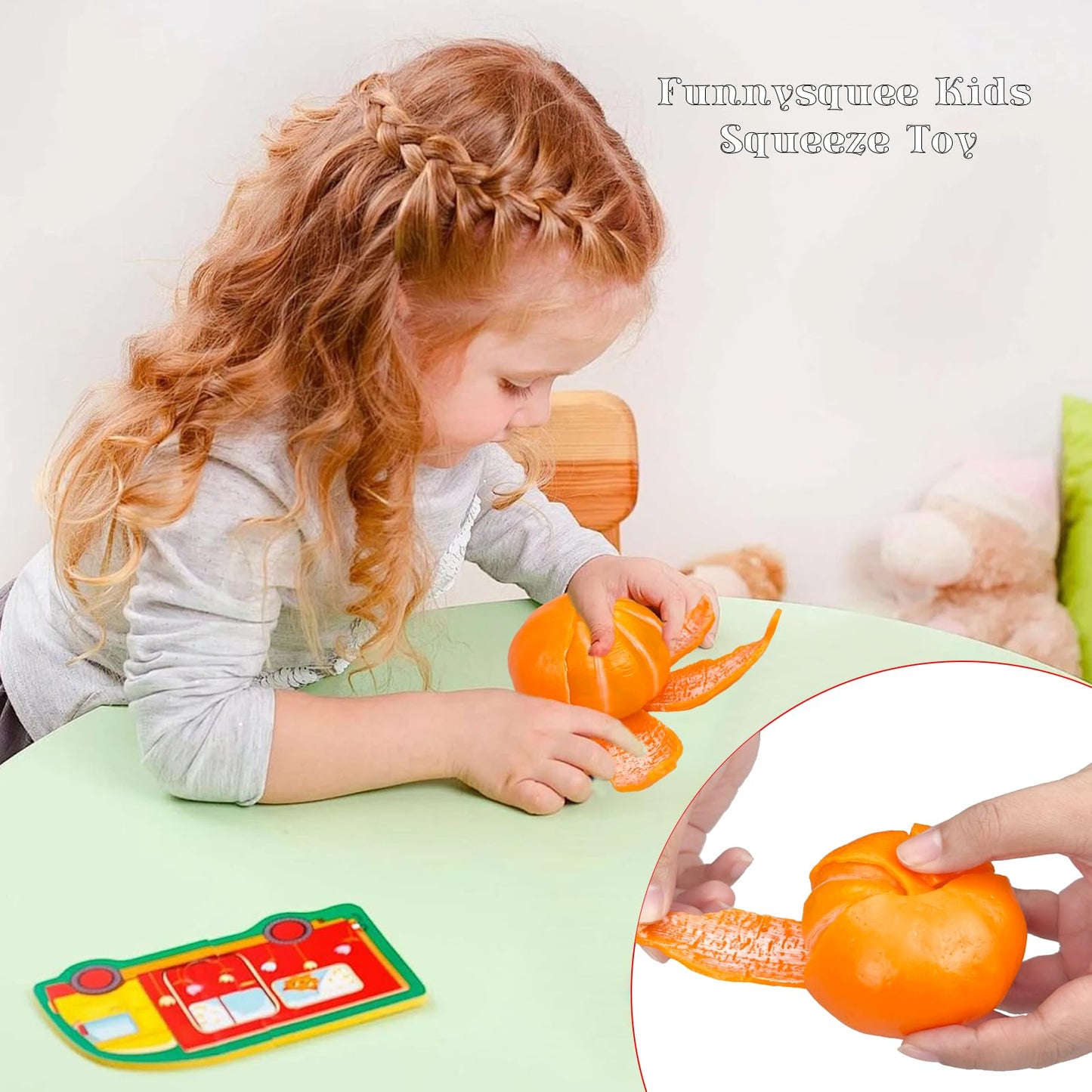 funnysquee Tangerine Squishies Stress Relief Soft Scented Simulation Orange Fruit Squeeze Toys Cute Birthday Gift Novelty Toy for Kid mature-themed