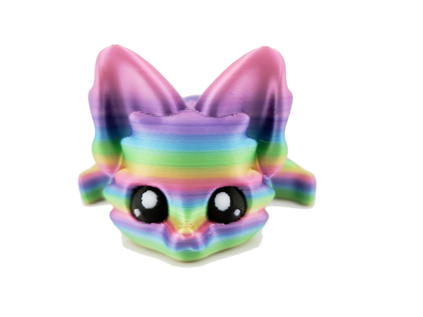 Cute Fox Desk Buddy, Articulated 3D Printed Fidget, 7.5 Inches, Authorized Seller (Silk Candy Rainbow)