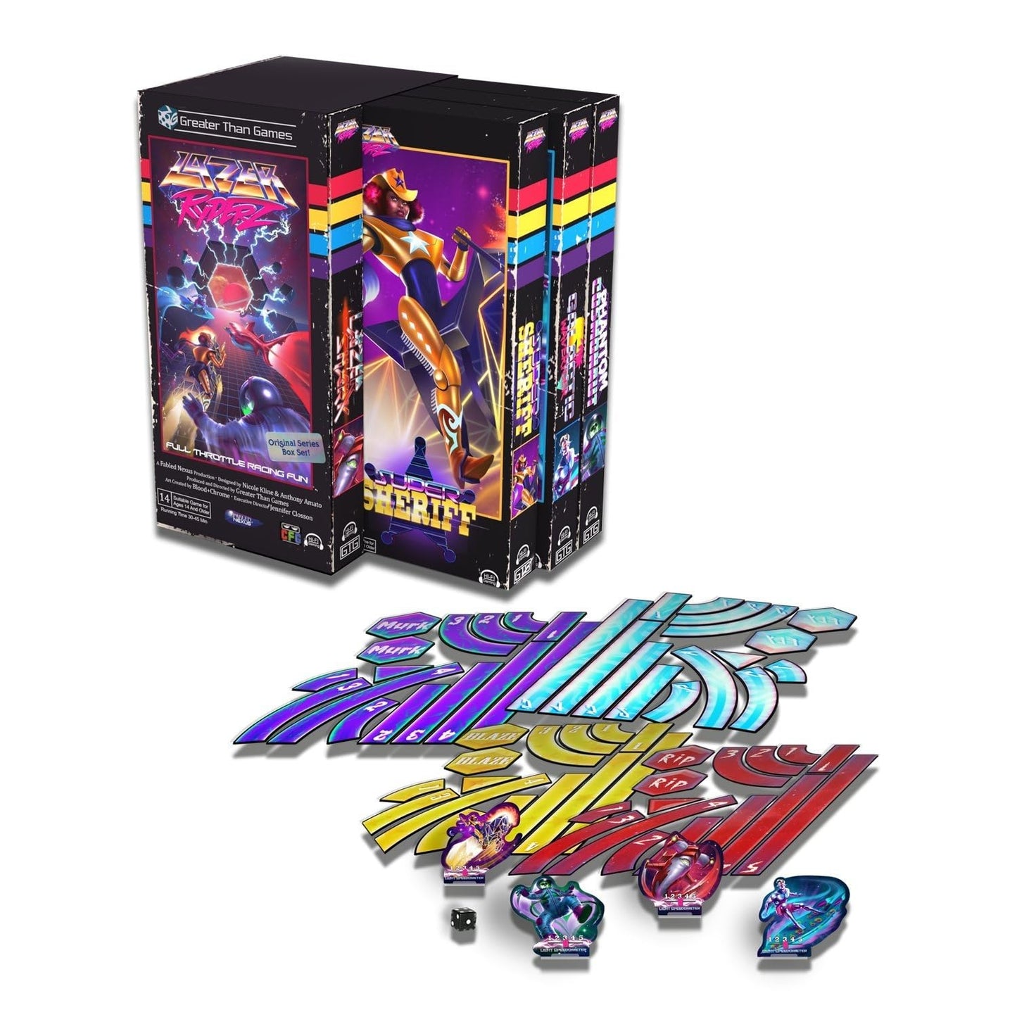 Greater Than Games | Lazer Ryderz | Strategy Board Game | Retro Video Game Theme | 2 To 4 Players | 30+ Minutes | Ages 14+