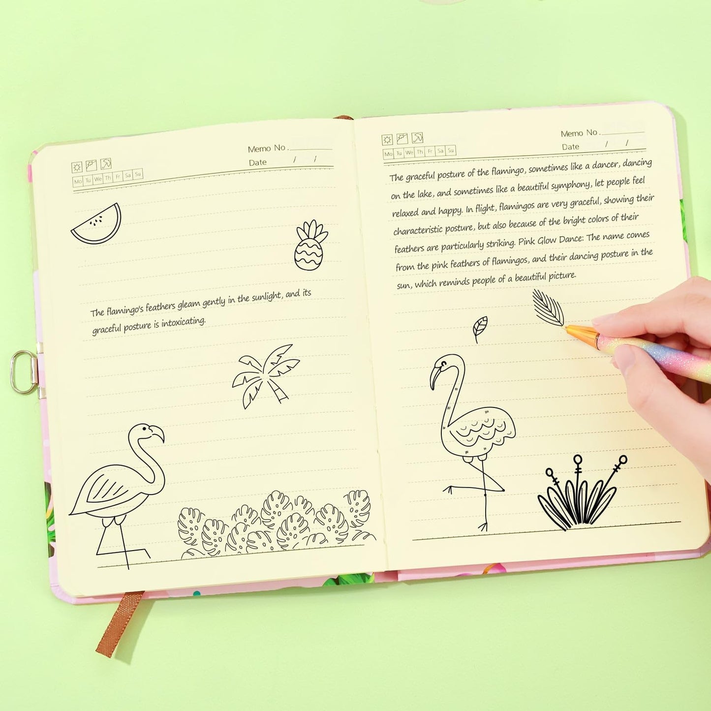 Wernnsai Kids Diary For Girls Flamingo Journal - Kids Gold Foil Journal Girls Diary, School Private Diary A5 Lined Memos Writing Drawing Notepad With Lock And Keys, Notebook Birthday Christmas Gift