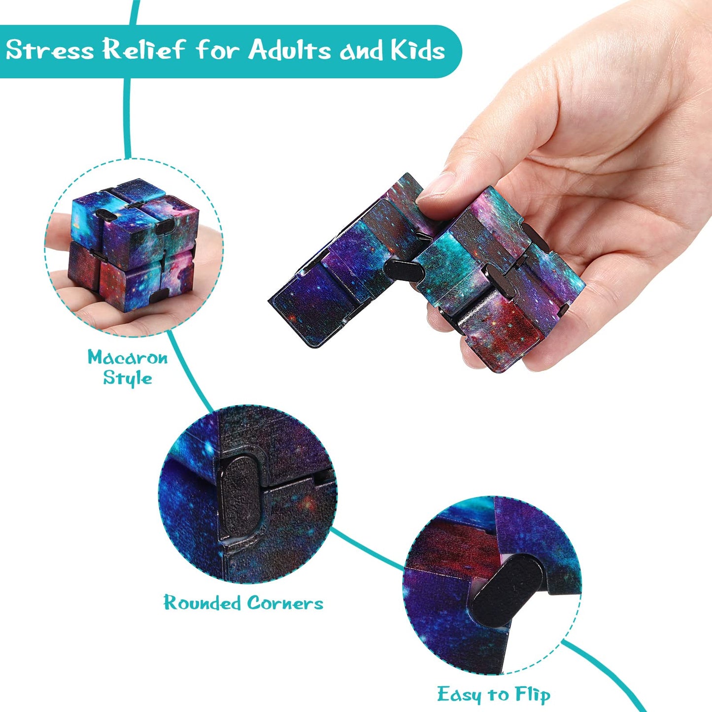 12 Pieces Mini Cube Blocks Desk Toy Magic Sensory Tool Blocks Puzzle Flip Cube For Teens Adults Birthday Favors
