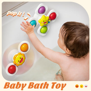 Springflower Baby Bath Toys, Suction Cup Spinner Toys For 6 12 18 Months Toddlers, Birthday Baby Gifts Sensory Toys Bath Toys Tr