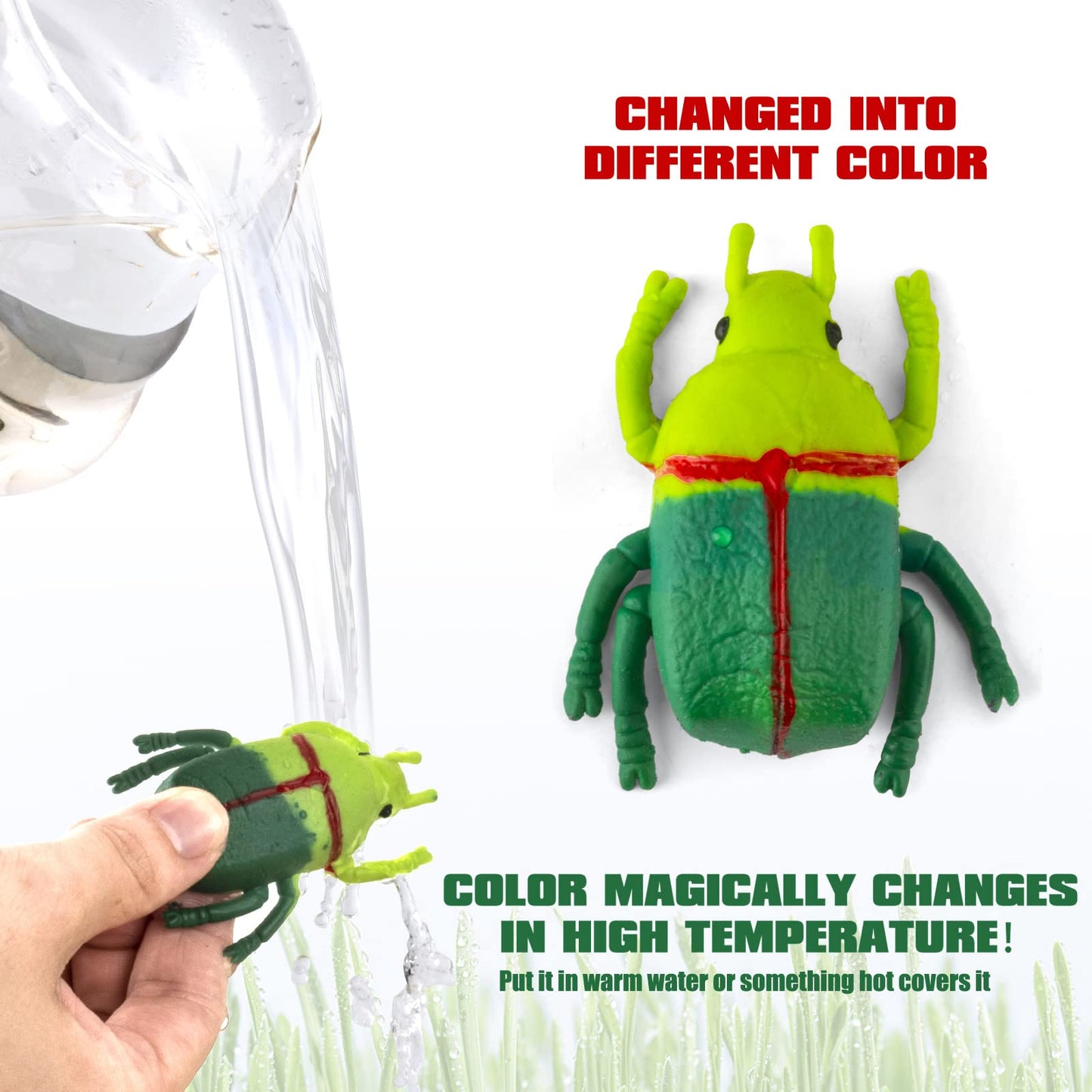 Niskaqsn 12 Pack Color Changing Insect Toys,Change Color Bug Toys,Floating And Stretchable Bath Toys Fosr Kid,Insect Figurines T