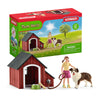 Schleich Farm World, Animal Toys For Kids, Dog Kennel With Dog Toy And Dog House 5-Piece Set, Ages 3+