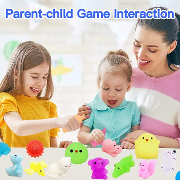 100Pcs Mochi Squishy Toy Individually Wrapped Squishy Toys For Kids Party Favors, Kawaii Squishies Animals Stress Relief Toy For