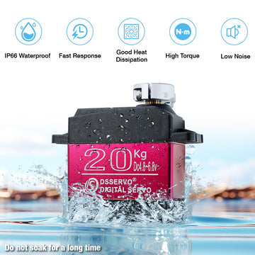Hosyond Ds3218 20Kg Digital Rc Servo High Torque Metal Gear Waterproof Steering Servo Motor For Diy Rc Car, Robot, Truck (Contro