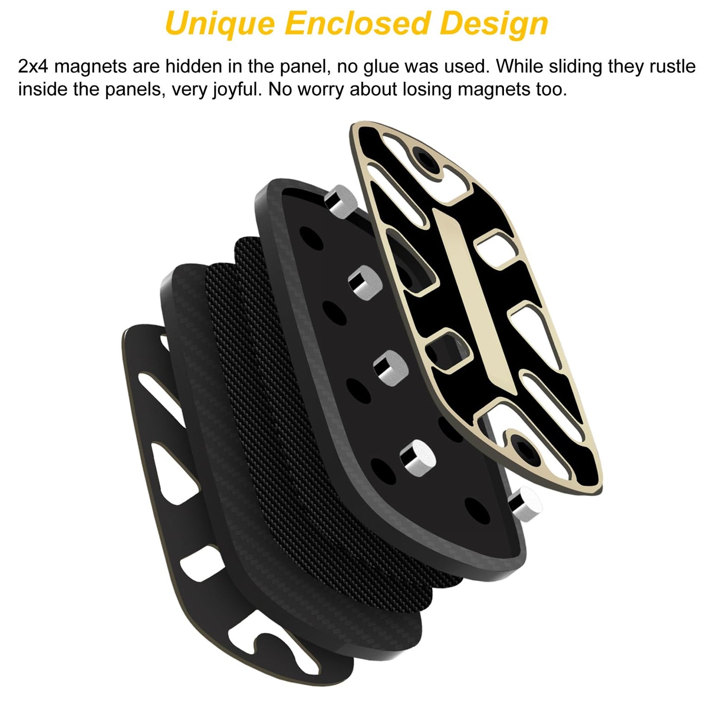 DjuiinoStar Silent Fidget Slider (Carbon Fiber + Glass Fiber) CNC Machined Free-Floating Push Slider Addictive Magnetic Toy Help to Relieve Stress Best Gift for Fidget Fans DFS-49