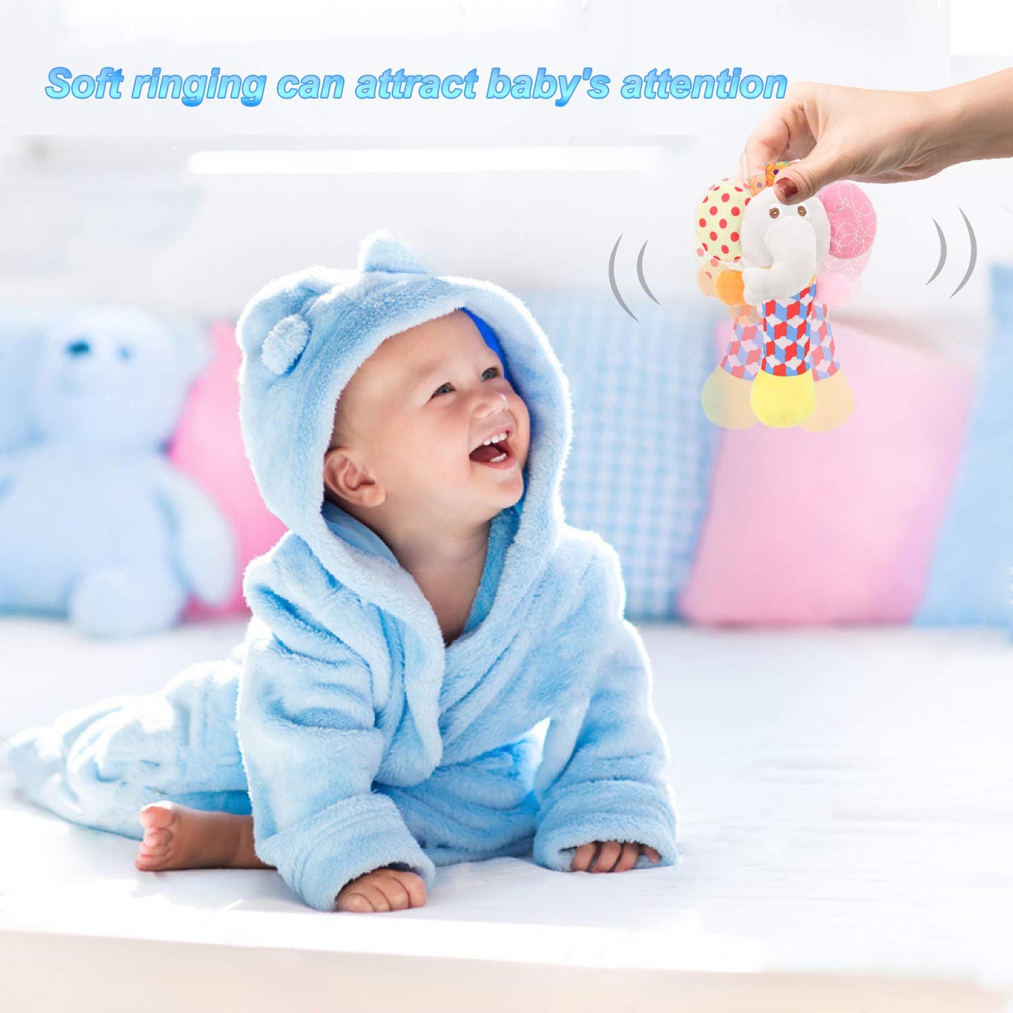 Bloobloomax Wrist Rattles Foot Finder Rattle Sock Baby Toy,Rattle Toy,Arm Hand Bracelet Rattle,Feet Leg Ankle Socks,Activity Rattle Present Gift For Newborn Infant Babies Boy Girl Bebe (5Pcs-E)