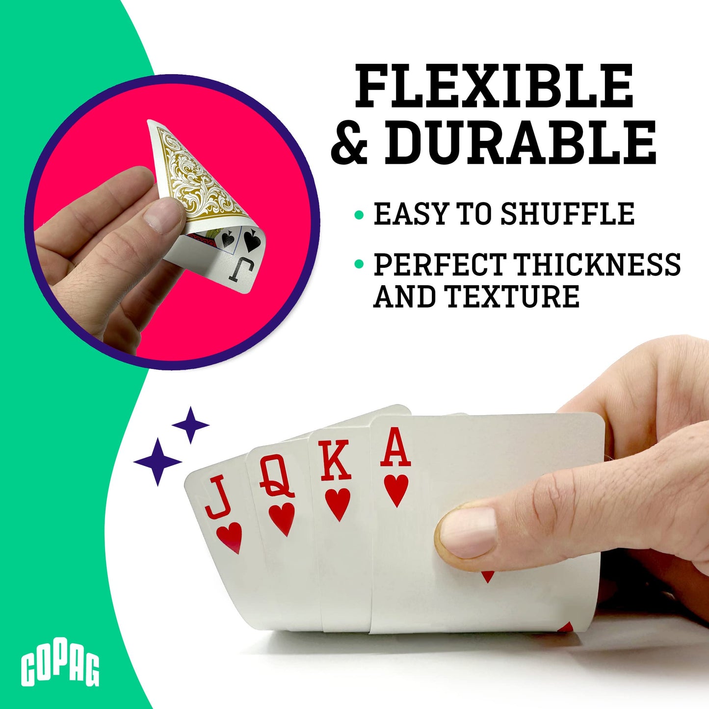 Copag 1546 Design Plastic Playing Cards, Bridge Size, Green/Burgundy, Standard Index, 1 Set, Model 10-B5997R