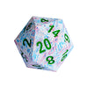 Hddais 55Mm Jumbo D20 Dice With Pink And Blue Flowers Pattern, Large D20 Polyhedral Dice D&D 20 Sized Dice With Gift Case For Du