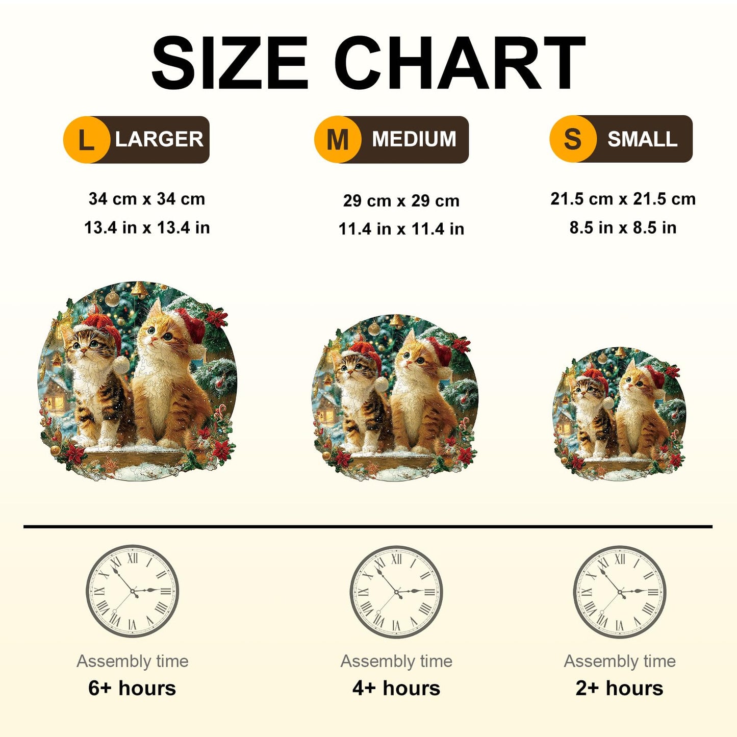Jigfoxy Wooden Puzzle for mature-themeds Christmas Kitten Jigsaw Puzzles for mature-themed Unique Animal Shape Wood Cut Puzzles Christmas Thanksgiving Gifts for Friends Family (M-11.4 * 11.4in-200pcs)
