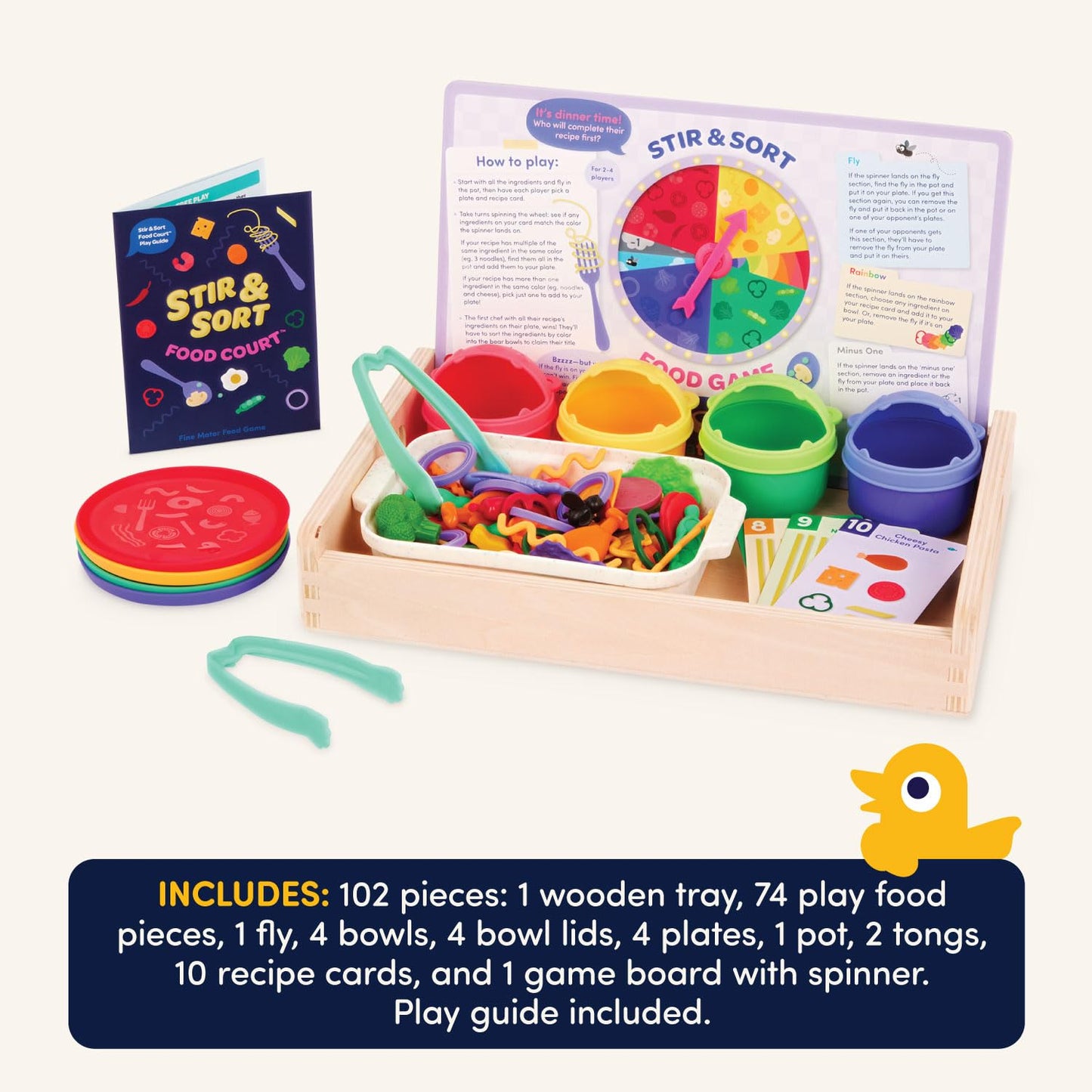 Battat Education - Play Food Set - Sorting Toy Food - Toddler Pretend Play Set - Fine Motor Food Toy - Learning Kitchen Toys - 3