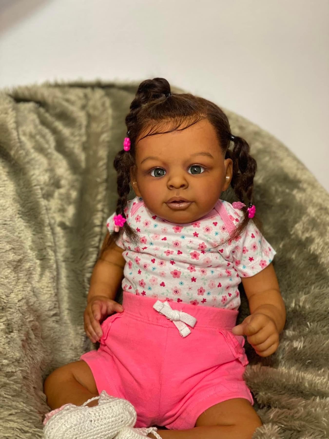 Reborn Baby Dolls Black Girl 23 Inch Soft Body Realistic-Newborn Anatomically Correct Real Life Baby Dolls African American Long