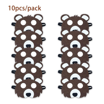 Jtnohx Felt Animal Masks, 10 Pcs Halloween Mask, Animal Costume For Birthday Party Supplies (Bear Mask)