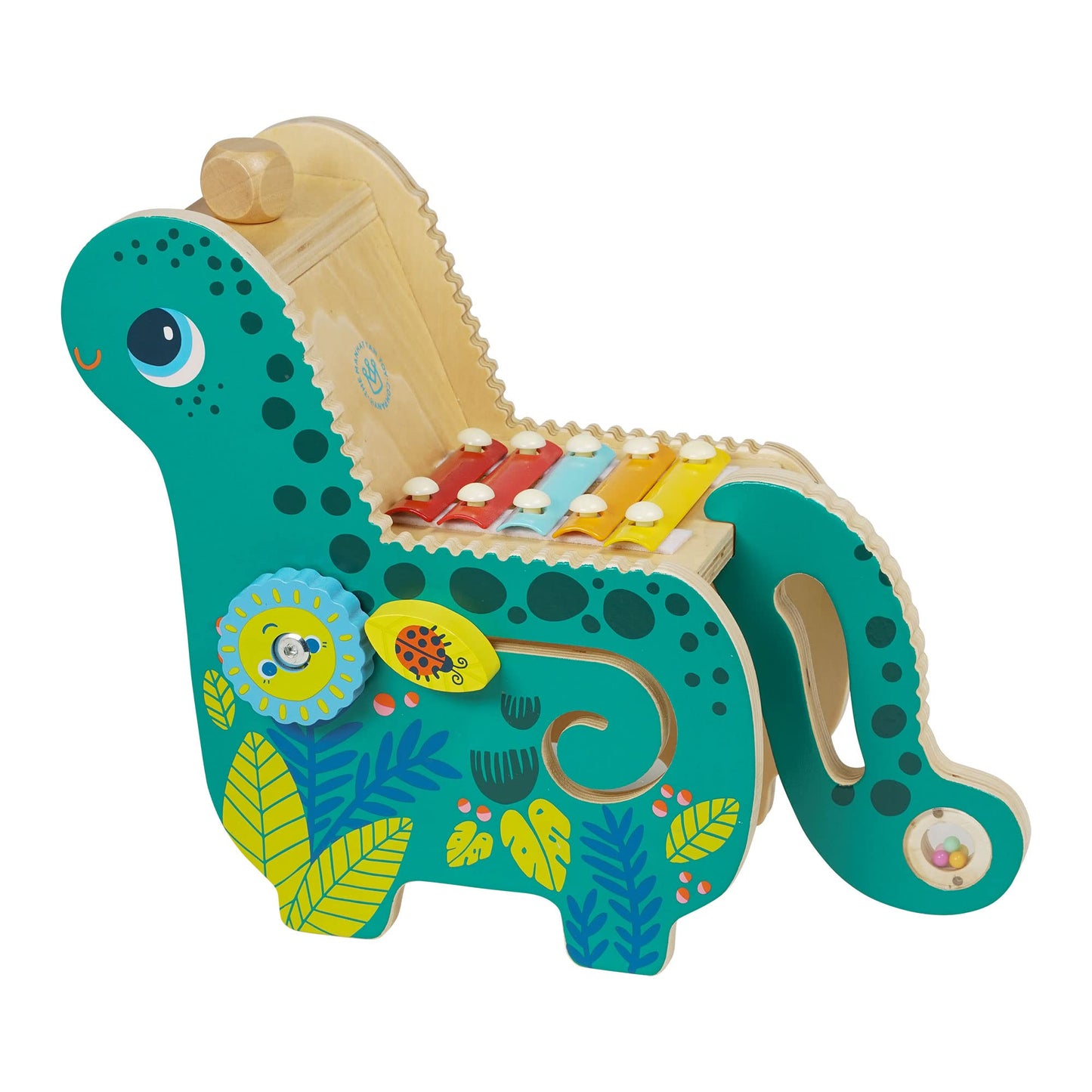 Manhattan Toy Wooden Dinosaur Toddler And Preschool Musical Instrument And Activity Toy With Xylophone, Sawtooth Ridges And Solo Mallet