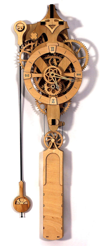 Abong David Mechanical Clock Kit - 3D Clock Wood Puzzle Model Kit - Diy Wooden Gear Clock - Wall Clock With Pendulum, No Batteri