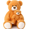 MorisMos Mom and Baby Giant Teddy Bear, 39inch Large Teddy Bears Stuffed Animal Plush for Baby Shower, Orange