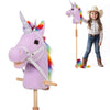 Plyfou Plush Stick Horse With Wood Wheels Real Pony Neighing And Galloping Sounds Toy, Horse On A Stick For Toddlers & Preschool