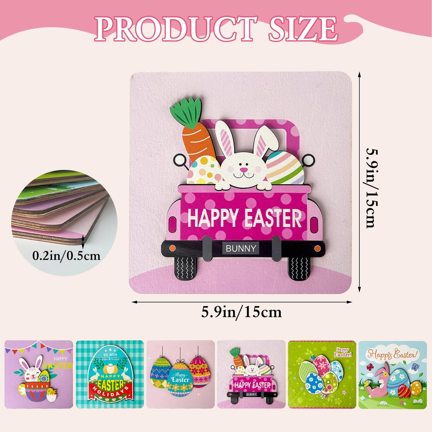 Laiamer 6 Pack Easter Wooden Puzzles For Kids, Easter Toys Easter Basket Stuffers For Toddler, And Easter Party Favors For Kids