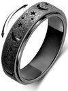 MHWTTY Anxiety Ring for Women Fidget Ring Stainless Steel Spinner Rings Fidget Toys Adults Gift for Women Men Black Size 6