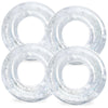 Whaline 4Pcs Inflatable Pool Floats Toys Clear Swim Tubes Rings Glitter Silver Pool Tube For Kids Boys Girls Outdoor Summer Swim