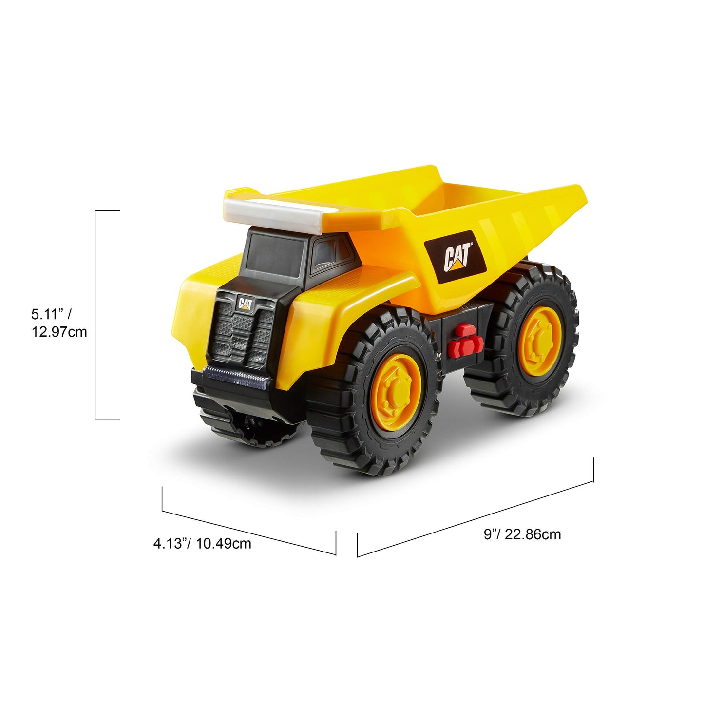 CAT Construction Toy Dump Truck, 10" with Realistic Lights & Sounds, Movable Parts, Multicolor, Model 82285