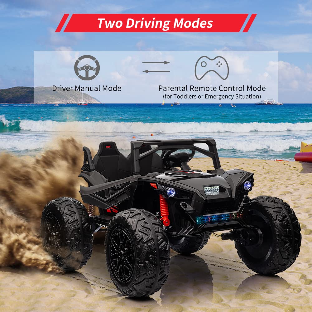 2 Seaters 24V Ride On Utv With Remote Control,10Ah Battery, 400W Powerful Motors With 17'' Eva Wheels, 20.5 Seat Width Electric