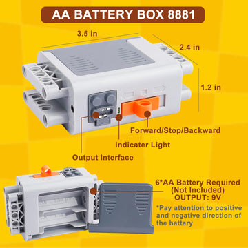 7-In-1 Motor Kit Compatible With Lego Technic - Science And Technology Power Function Kit With Motor Remote Receiver Battery Box