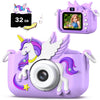 Upgrade Kids Camera For Boys Girls, Toddler Digital Selfie Camera With Cute Protective Cover And 32G Sd Card, Christmas Birthday