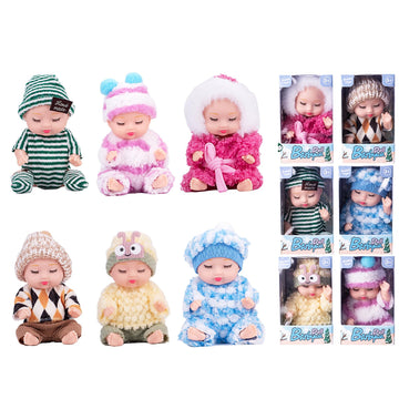 Vueos 4 Inch Mini Baby Dolls 6pcs Gift Set Included Cute Small Baby Doll with Clothes Suitability Kids 3 and Up Birthday Christm