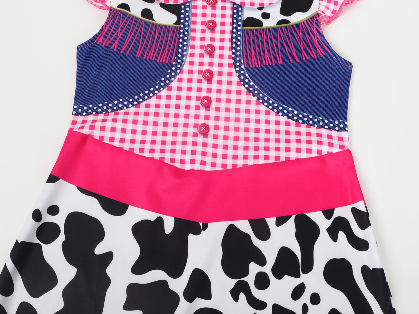 Eledobby Girls Pink Cowgirls Dress Toddler Princess Costume Halloween Dress Up Christmas Birthday Gift Party Clothes