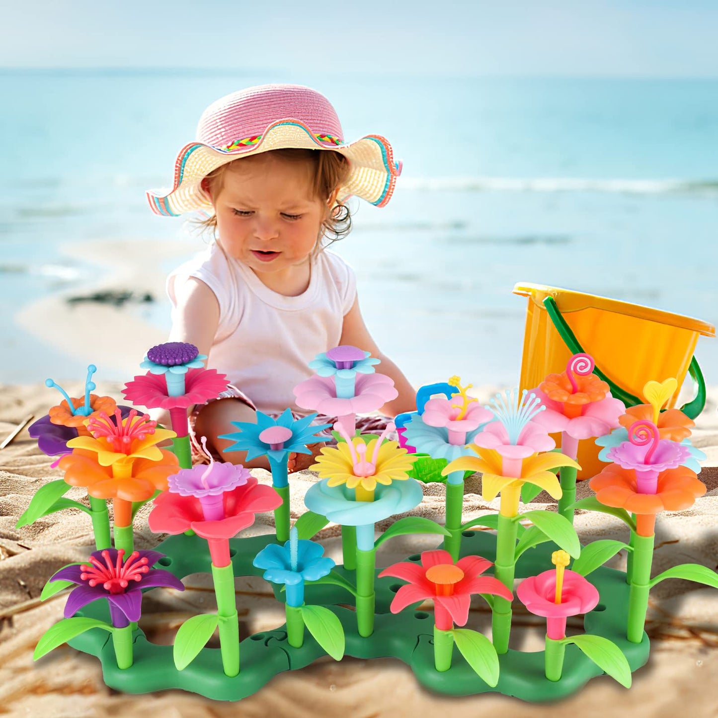 Cenove Toddler Toys For 3 4 5 6 7 Year Old Girls And Boys,Flower Garden Building Toy With Carry Box, Stem Toys For Preschool Children Educational Activity
