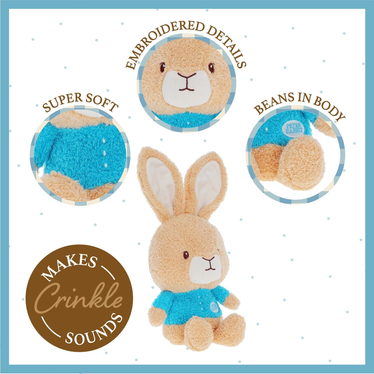 Kids Preferred Beatrix Potter Peter Rabbit Cuteeze Bunny Stuffed Animal Soft Plush Toy For Baby And Toddler Boys And Girls - 12