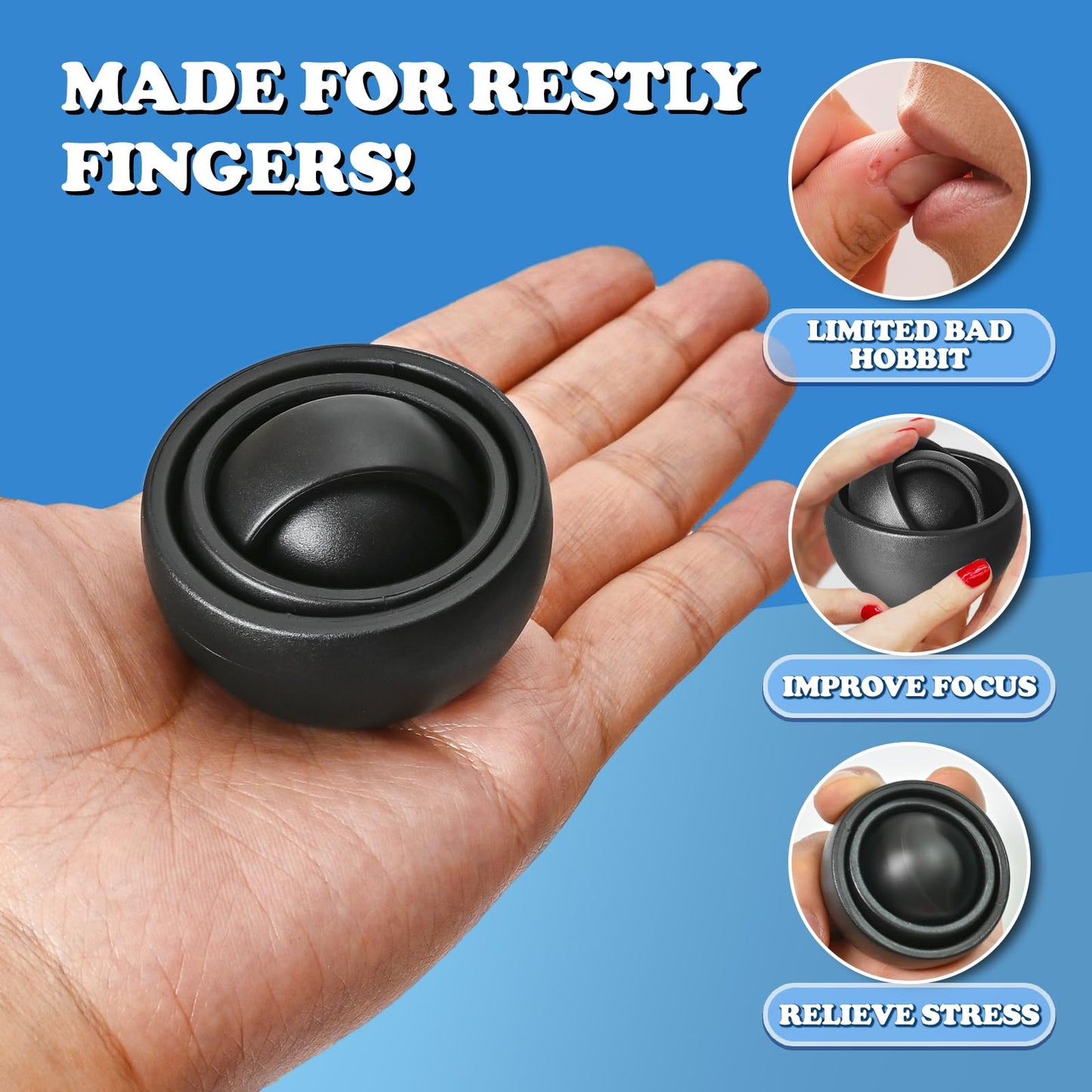 Fidget Toys Adults 4 Pcs, Sensory Figette Spinner Anxiety Stress Relief Toys Quiet Fidgets Gyro For Autism Adhd Kids Gifts Cool