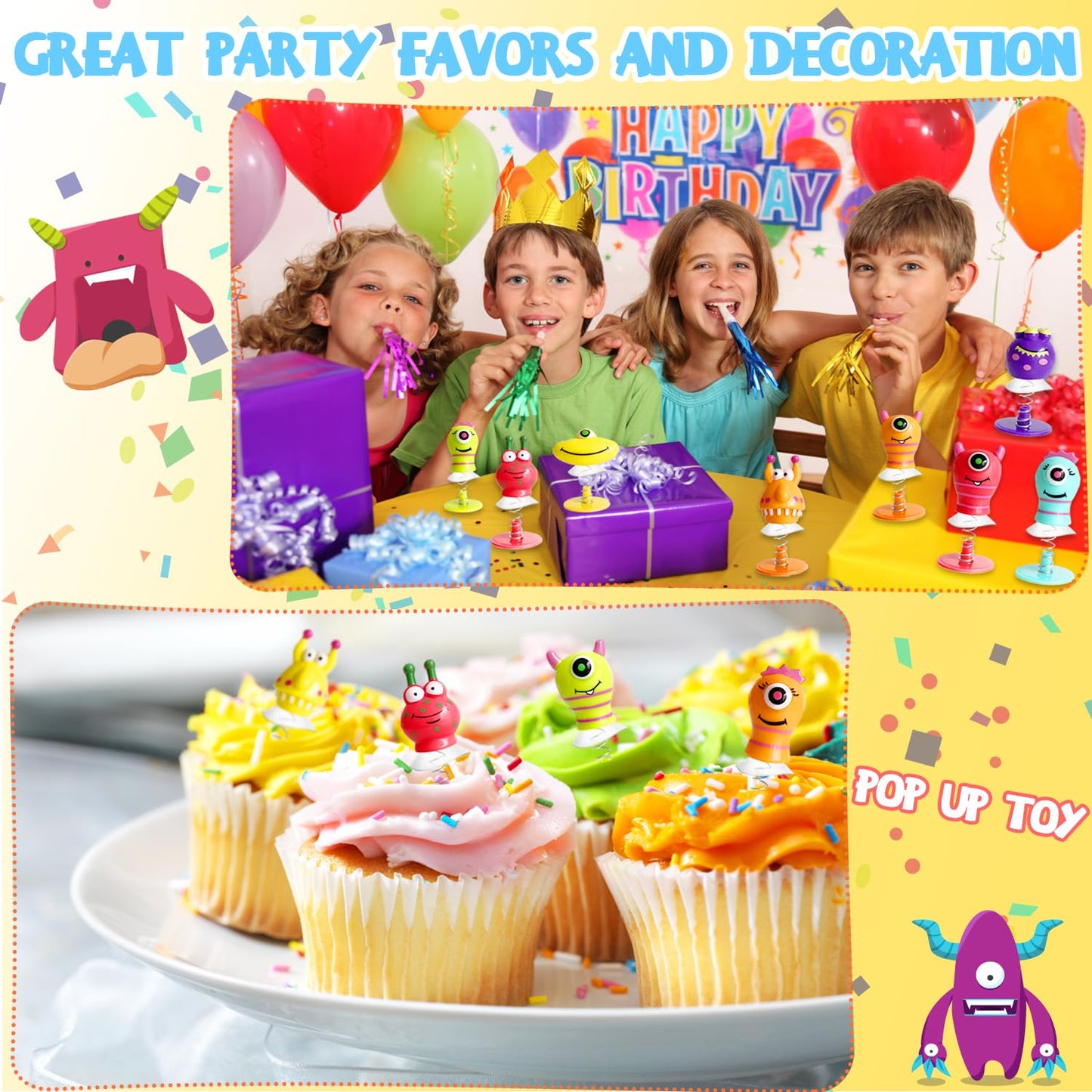 Eerrhhaq 30 PCS Spring Launchers Toys, Multi-Color Plastic Jumping Popper Toy for Kids, Medium Size, Classroom Prizes, Goodie Bags