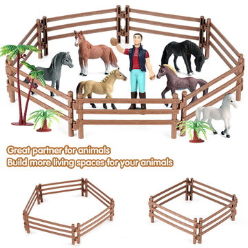 Rcomg 40Pcs Plastic Fence Toys Farm Corral Fencing Accessories Playset For Barn Paddock Horse Stable Figures, Toys Panel Accesso