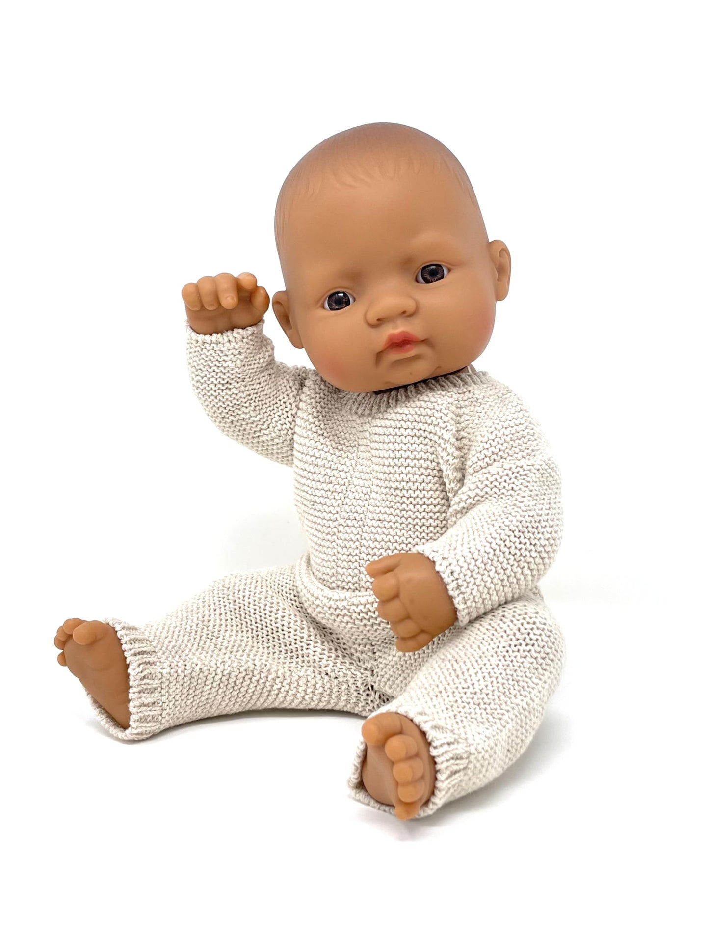 Miniland Clothes for Dolls 15'' Knitted Pajama Linen Color - ECO, Made in Spain, Quality, Role Play, Educational