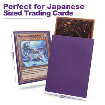 Purple Yu-gi-oh Card Sleeve 200 Pack Japanese Small Card Sleeves Photocard Sleeves 62x89mm Back Textured Perfect Shuffling Protect Your Japanese Sized Trading Cards Kpop Photocard Never Tear