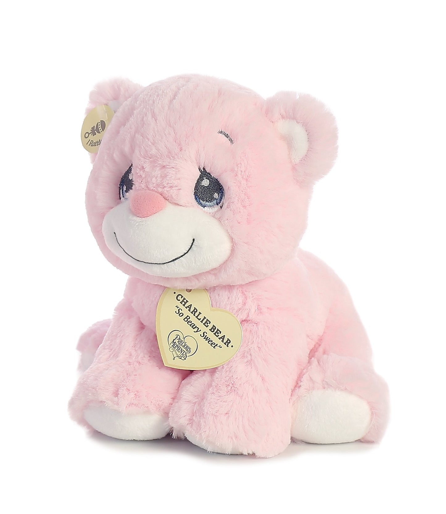 Aurora® Inspirational Precious Moments™ Charlie Bear Stuffed Animal - Cherished Memories - Enduring Comfort - Pink 8.5 Inches