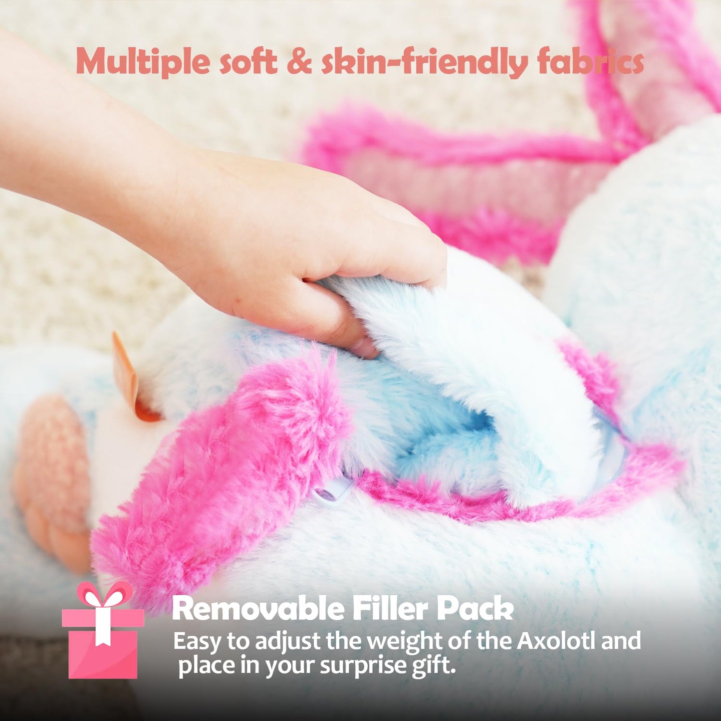 Micling Weighted Stuffed Animal - 4.5 lbs Blue Axolotl Plush for Sensory Needs, Autism & Anxiety Relief