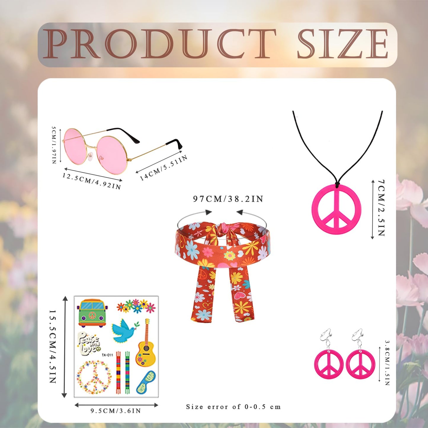 Cuteshower Girl Hippie Costume 70S 60S Hippie Outfits For Girls Halloween Cosplay Party (Brown, 4-6 Years)