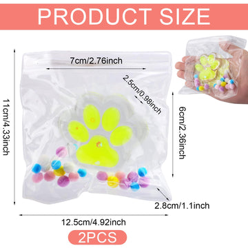 2pcs Cat Paw Squeeze Toy Taba Soft Cat Paw Kawaii Jelly Kitty Paw Relaxing Animals Stress Relieving Fidget Toys for Kids Teenagers mature-themeds (Style 2)