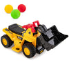 Honey Joy Electric Ride On Push Car, 6V Toddler Bulldozer Digger W/Balls & Basketball Hoop, Outdoor Digging Scoop, Flexible Buck
