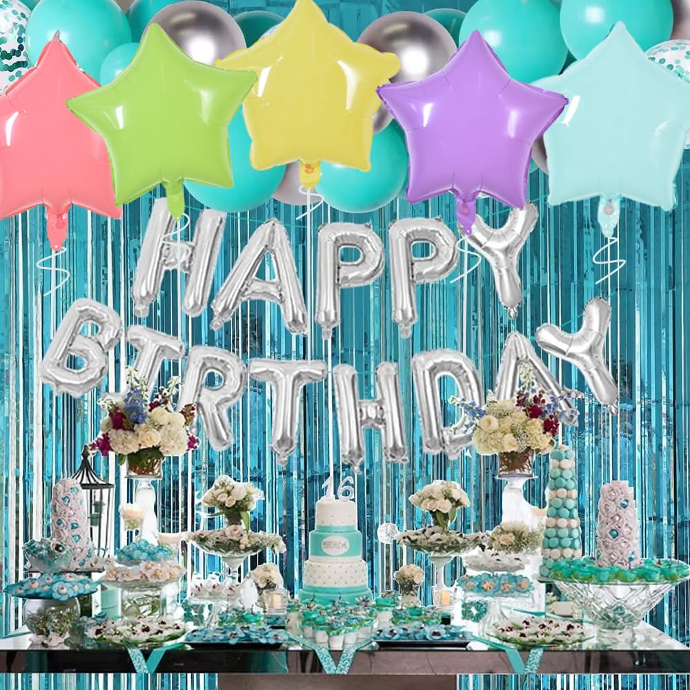 TONIFUL 30Pcs 18 Inch Large Pastel Colorful Star Shape Foil Balloons Big Stars Helium Mylar Ballons for Birthday Wedding Baby Sh