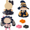 Ezcora Doll Halloween Clothes Set for 17cm Dolls enhanced Fashion Halloween Black Bat Dress Include Shoes for Doll Accessories