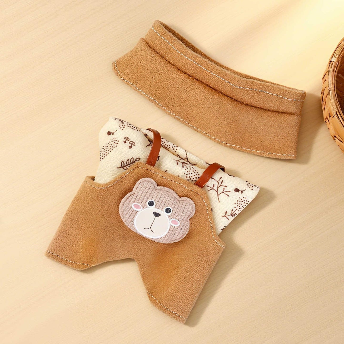 Abincee 17cm Doll Clothes Compatible with Labubu enhanced Doll Outfit Set Fashion Designed Dresses (Khaki)