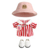 17cm Doll Clothes for Labubu - Kawaii Clown Style Set - Doll's Hat & Doll's Clothing & Doll's Shoes & Camera Cute Doll Outfit with Accessories for Display Collectors Gift - Red (NO Dolls)